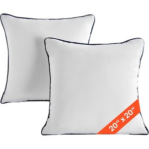 VEVOR 20 x 20 in Throw Pillow Inserts, Set of 2, Firm and Fluffy Decorative Down Alternative Pillows with Polyester Fiber, Square White Cushion with Zipper, for Indoor Bed Couch Sofa and Living Room