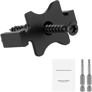 VEVOR 250PCS Hidden Deck Fasteners for Composite Decking Board, Universal Composite T Clips & Plastic Hidden Fasteners with Metal Screws,Polypropylene PP Clips Works with 0.26 inch Gaps, Black