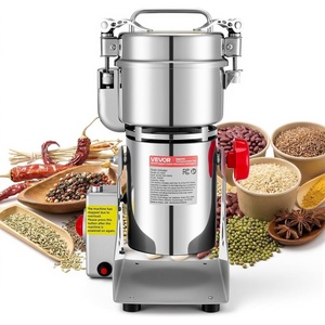 VEVOR 300g Electric Grain Mill Grinder, High Speed 1500W Commercial Spice Grinders, Stainless Steel Pulverizer Powder Machine, for Dry Grains Spices Cereals Coffee Corn Pepper, Swing Type(Silver)
