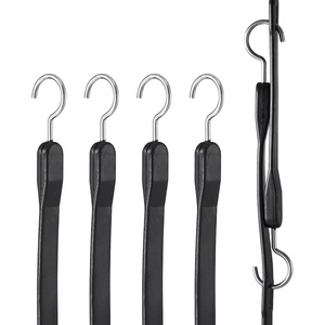 VEVOR 31″ Rubber Bungee Cords, Weatherproof EPDM Rubber Tie Down Straps with Crimped S Hooks, Heavy Duty Outdoor Tarp Straps for Securing Flatbed Trailers, Canvases, Cargo, and More (50 Pack)(40inch 4pcs Adjustable)