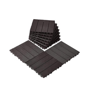 VEVOR 36 sq. ft Plastic Interlocking Deck Tiles, 36 Pack,12″x12″ Waterproof Non-Slip Outdoor Flooring All Weather Use, Patio Floor Decking Tiles for Porch Poolside Balcony Backyard, Dark Brown(Dark Brown)