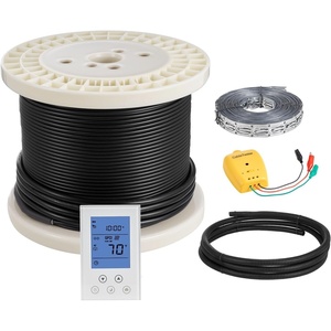 VEVOR 50 sqft Underfloor Heating Cable Kit, 120V Electric Radiant Heated Floor System, with Smart Control Thermostat & Alarm, Easy Installation for Tile, Stone, Vinyl, Home Improvement(100 sq ft)