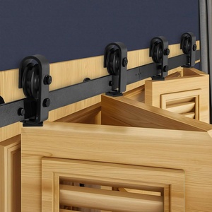 VEVOR 52″ Bi-Folding Sliding Barn Door Hardware Track Kit, Bifold Sliding Door Hardware, Slide Smoothly Quietly, Heavy Duty, Easy to Install, for Two 24″ Closet Pantry Laundry Barn Doors [No Door](60″ for 4 doors)