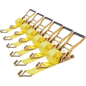 VEVOR 6 Pack 2’’ x 15’ Ratchet Straps Heavy Duty Tie Down with Double J Hook, 5000 lbs Break Strength, Carry Bag, Tie Down Ratcheting for Moving, Trailers, Motorcycles, Kayaks, Car Roof(2″ x 15′ – 6 PACK)