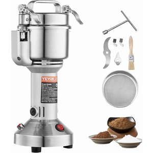 VEVOR 750g Electric Grain Mill Grinder, High Speed 2000W Commercial Spice Grinders, Stainless Steel Pulverizer Powder Machine, for Dry Grains Spices Cereals Coffee Corn Pepper, Straight Type(750g)