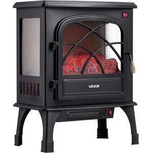 VEVOR 75-Inch Freestanding Fireplace, 1500W 5120 BTU Electric Fireplace Heater with Mantel, Adjustable Flame & Timer, Overheat Protection, Remote Control, for Indoor, Living Room & Bedroom, White(25.5 Inch)