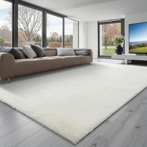 VEVOR 8×10 ft Area Rugs Living Room, Indoor Plush Area Rug Carpet Fluffy with Triple-Layer Material, Large Areas Rugs Shag for Bedroom Lounge Area, Non-Shedding & Soft Thick Pile, Non-Woven(Ivory White)