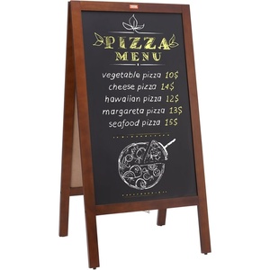 VEVOR A Frame Chalkboard Sign, Double-Sided Sidewalk Signs, Freestanding Vintage Wooden Chalk Board with Chalks & Magnetic Eraser, Rustic Brown Outdoor Sandwich Board, 20″x40″, Kitchen Home Wedding