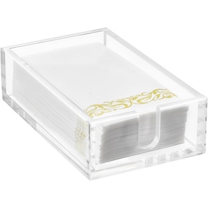 VEVOR Acrylic Napkin Holder, 9.1 x 5.5 x 2.6 inch, Clear Bathroom Guest Towel Storage Tray with U-Shaped Opening, Disposable Paper Towel Holder for Bathroom Kitchen Parties Weddings & Various Events