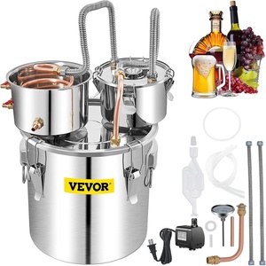 VEVOR Alcohol Still 13GAL/50L, Alcohol Distiller with Thumper Keg, Distillery Kit for Alcohol with Copper Tube & Build-in Thermometer & Water Pump(13.2Gal)