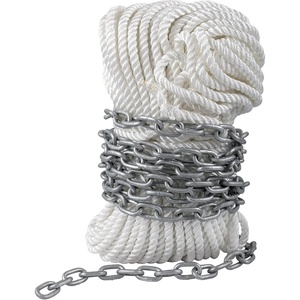 VEVOR Anchor Rode and Chain, 15′ x 5/16″ Boat Anchor Chain, 1/2″ x 200′ Nylon Rope, 2.2T Chain Tension Galvanized Steel Chain, Windlass-Grade Three Strand Twist Nylon, Anchor Chain for Boats, Ships