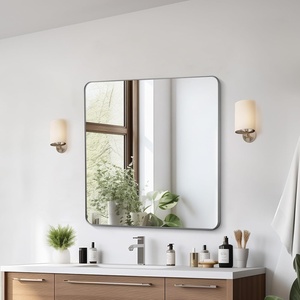 VEVOR Bathroom Vanity Mirror, 36″ x 36″ Bathroom Mirror for Over Sink, Aluminium Alloy Frame, Shatter-Proof, Scratch-Resistant, Vanity Mirror Wall Mounted Horizontally or Vertically(Silver 36″L x 36″W)