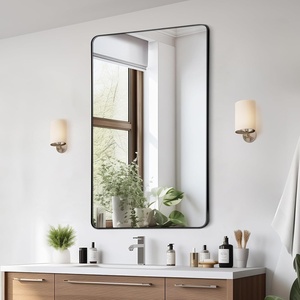 VEVOR Bathroom Vanity Mirror, 36″ x 36″ Bathroom Mirror for Over Sink, Aluminium Alloy Frame, Shatter-Proof, Scratch-Resistant, Vanity Mirror Wall Mounted Horizontally or Vertically(Black 55″L x 30″W)
