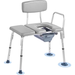 VEVOR Bedside Commode Chair, 500 lbs Capacity, 4-in-1 Portable Toilet and Raised Toilet Seat with Padded Seat & Armrest, Detachable 5L Bucket, Adjustable Height & Width Adult Potty Chair for Seniors(Adjustable Height – Width Extended – with Handle & Backrest – Multi Functional)