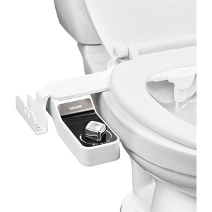 VEVOR Bidet Attachment for Toilet, Non-Electric Bidet Toilet Seat Attachment – Dual Retractable Nozzles, Adjustable Water Pressure, Easily Installed Cold Water Sprayer for Rear Feminine Wash, White(Cool Water – 1 rotary knob – foldable with shelf)