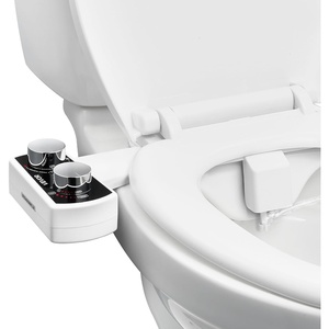 VEVOR Bidet Attachment for Toilet, Non-Electric Bidet Toilet Seat Attachment – Dual Retractable Nozzles, Adjustable Water Pressure, Easily Installed Cold Water Sprayer for Rear Feminine Wash, White(Cool Water – 2 rotary knobs – standard)