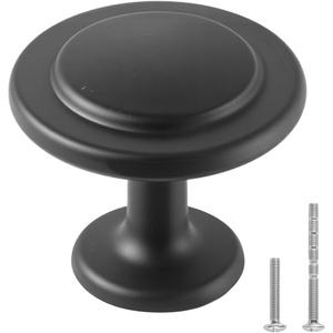 VEVOR Cabinet Knobs, 30 Pack, 1.22 Inch Black Zinc Alloy Drawer Pulls & Door Handles, Mushroom Kitchen Solid Knobs Dresser Handles, Cupboard Hardware with Screws for Bathroom Closet Cabinets Drawers(30 PCS)