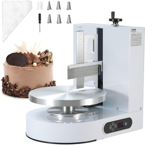 VEVOR Cake Decorating Machine, Cake Cream Spreading Coating Smearing Machine, Low Noise Cake Frosting Machine, Turntable with Adjustable Scraper, for 4″ to 16″ Cake, 25-320RPM Rotating Speed, Pink(White)