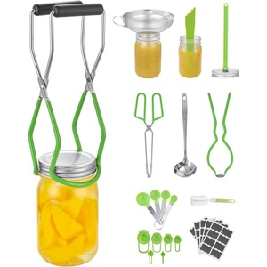VEVOR Canning Supplies Starter Kit, 9 Pieces Stainless Steel Water Bath Canning Kit for Beginners, Canning Tools Set: Ladle, Measuring Spoon & Cup, Funnel, Tongs, Jar Lifter, Jar Wrench(9PCS)