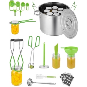 VEVOR Canning Supplies Starter Kit, 9 Pieces Stainless Steel Water Bath Canning Kit for Beginners, Canning Tools Set: Ladle, Measuring Spoon & Cup, Funnel, Tongs, Jar Lifter, Jar Wrench(11PCS)