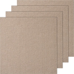 VEVOR Carpet Tiles Peel and Stick, 18” x 18” Self Adhesive Carpet Floor Tile, Soft Padded Carpet Tiles, Easy Install, for Bedroom Living Room Indoor Outdoor (10 Tiles, Light Brown),(22.5 sqft/Box)