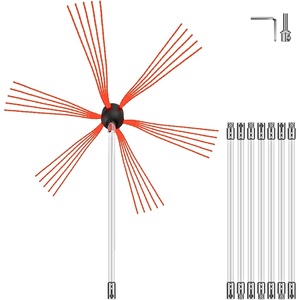 VEVOR Chimney Sweep Kit 20FT Length, Chimney Brush Kit with 6 Nylon Flexible Rods, Rotary Chimney Cleaning Kit Driven by Drill, Chimney Cleaning Tool Kits for Sweeping Fireplace Flue(8 Rods)