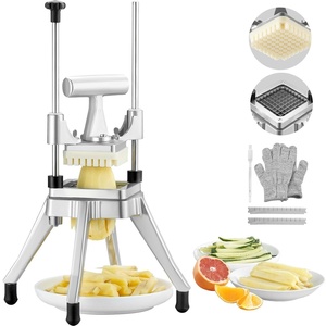 VEVOR Commercial Vegetable Fruit Chopper 1/4″ Blade Heavy Duty Professional Food Dicer Kattex French Fry Cutter Onion Slicer Stainless Steel for Tomato Peppers Potato Mushroom(Push style 3/8″)