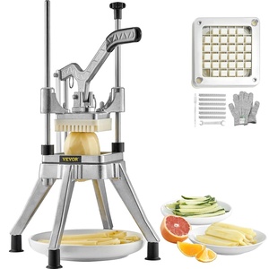 VEVOR Commercial Vegetable Fruit Chopper 1/4″ Blade Heavy Duty Professional Food Dicer Kattex French Fry Cutter Onion Slicer Stainless Steel for Tomato Peppers Potato Mushroom(Lever style 1/2″)
