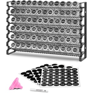 VEVOR Detachable Spice Rack Organizer for Cabinet, 4 Tie Stackable Seasoning Organizer, Spice Jars Kitchen Storage for Countertop Kitchen Pantry Cupboard, 15.8×10.7 in(23×16 in)