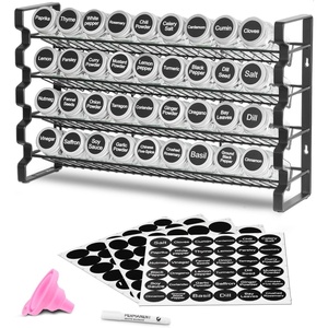 VEVOR Detachable Spice Rack Organizer for Cabinet, 4 Tie Stackable Seasoning Organizer, Spice Jars Kitchen Storage for Countertop Kitchen Pantry Cupboard, 15.8×10.7 in(18×11 in)