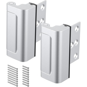 VEVOR Door Reinforcement Lock, 2 Pack Home Security Door Lock, with 3 Inch Stop Withstand 800 lbs of Force, with 8 Screws, for Inward-Opening, Aluminum Alloy, Add Extra High Security to Your Home