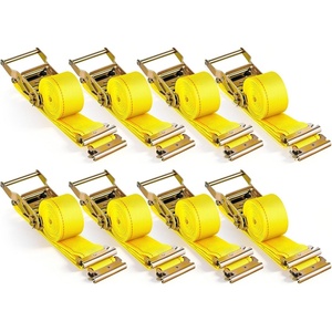 VEVOR E-Track Ratchet Straps, 8 Pack 2″ x 15′ Heavy Duty Cargo Tie-Downs, 4400 lbs Breaking Strength, Standard E Track Fitting Tie Down, E-Track Spring Fittings for Cargo Vans, Trucks, Trailers