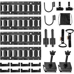 VEVOR E-Track Tie-Down Rail Kit, 4 Pack 1.3 ft E Track Rails, 2 U-Shaped Hooks, 2 Tool Holders, 2 Track Shelf Brackets, 2 Tire Holders, 2 Cable Storage Rings, 8 End Caps & 1 Bag, Fit for Vans Trailers(19 PACK)