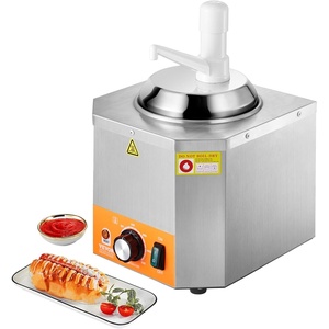 VEVOR Electric Cheese Dispenser with Pump, 2.4L Commercial Hot Fudge Warmer, Plastic Pump Dispenser, 86-230℉ Temp Adjustable Nacho Cheese Sauce Warmer, for Hot Fudge Cheese Caramel