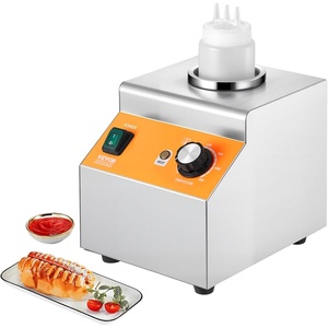 VEVOR Electric Cheese Dispenser with Pump, 2.4L Commercial Hot Fudge Warmer, Stainless Steel Heated Pump Dispenser, 86-230℉ Temp Adjustable Nacho Cheese Sauce Warmer, for Hot Fudge Cheese Caramel(Sliver)