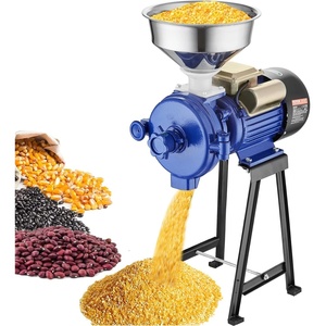 VEVOR Electric Grain Mill Grinder, 3000W Spice Grinders, Commercial Corn Mill with Funnel, Thickness Adjustable Powder Machine, Heavy Duty Feed Flour Cereal Mill Wheat Grinders, Dry Grinder(Blue)