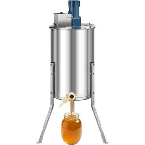 VEVOR Electric Honey Extractor, 3 Frame Honey Extractor with Transparent Lid, Stainless Steel Honeycomb Drum Spinner, Height Adjustable, Honeycomb Extraction Equipment for Beekeeping(3 Frame)