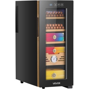 VEVOR Electric Humidor, 33L, 250 Counts Electric Cigar Humidor Cabinet with Cooling Temperature Control, Spanish Cedar Wood Shelves & Drawers, Mechanical Hygrometer, 4 Layers, Cooler for Household(33L)
