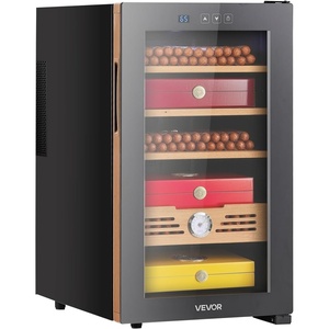 VEVOR Electric Humidor, 33L, 250 Counts Electric Cigar Humidor Cabinet with Cooling Temperature Control, Spanish Cedar Wood Shelves & Drawers, Mechanical Hygrometer, 4 Layers, Cooler for Household(48L)