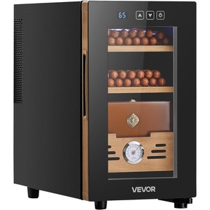 VEVOR Electric Humidor, 33L, 250 Counts Electric Cigar Humidor Cabinet with Cooling Temperature Control, Spanish Cedar Wood Shelves & Drawers, Mechanical Hygrometer, 4 Layers, Cooler for Household(23L)