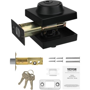 VEVOR Entry Door Locksets with Deadbolt, 5 Pack Satin Nickel Entry Lever and Single Cylinder Deadbolt, Keyed Alike Combo Pack, Fit for 1-3/8″ to 1-3/4″ Door Thickness, for Entrance and Front(Black)