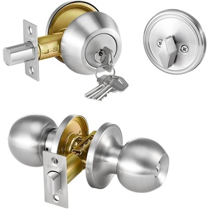 VEVOR Entry Door Locksets with Deadbolt, 5 Pack Satin Nickel Entry Lever and Single Cylinder Deadbolt, Keyed Alike Combo Pack, Fit for 1-3/8″ to 1-3/4″ Door Thickness, for Entrance and Front(Pearl Chrome)