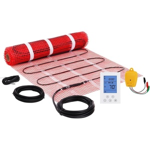 VEVOR Floor Heating Mat,10 Sq.ft. 14℉-113℉ Electric Radiant Floor Heated Warm System with Digital Floor Sensing Thermostat, 110-120V Includes Installation Monitor, Adhesive Back for Easy Installation(20 Sq.ft)