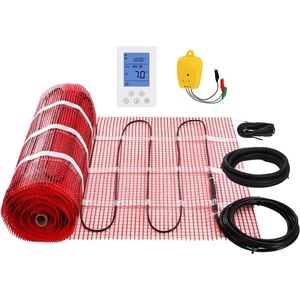 VEVOR Floor Heating Mat,10 Sq.ft. 14℉-113℉ Electric Radiant Floor Heated Warm System with Digital Floor Sensing Thermostat, 110-120V Includes Installation Monitor, Adhesive Back for Easy Installation(100 Sq.ft)