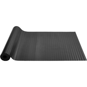 VEVOR Floor Mats, 2 Rolls x 14.7 x 3.6 Ft PVC Flooring Roll, Non-Slip Diamond Texture, 106.56 sq.ft Covering Space, Black Mats for Under Cars, Garage Industry Gym(Black)