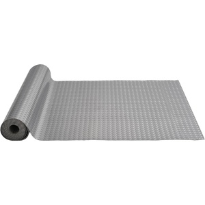 VEVOR Floor Mats, 2 Rolls x 14.7 x 3.6 Ft PVC Flooring Roll, Non-Slip Diamond Texture, 106.56 sq.ft Covering Space, Black Mats for Under Cars, Garage Industry Gym(Silver)