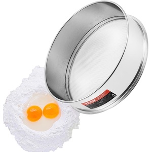 VEVOR Flour Sieve Fine Mesh, 40 Mesh Sifter, 304 Stainless Steel Sifter Food-grade, Dia. 12.6″ Fine Mesh Strainers for Baking, 5 Sizes Mesh hole for Mungbean, Rice, Flour, Pearl Powder(12 Mesh)