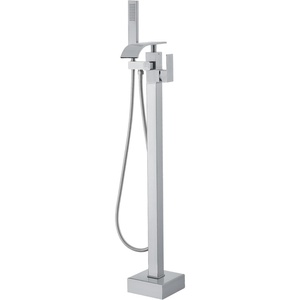 VEVOR Freestanding Bathtub Faucet, Floor Mount, Freestanding Tub Filler, Shower Mixer Taps, Two Water Modes, 360° Swivel Spout, for Bathing & Showering Pet Bathing Cleaning Drains Toilet Flushing(Brushed Nickel)