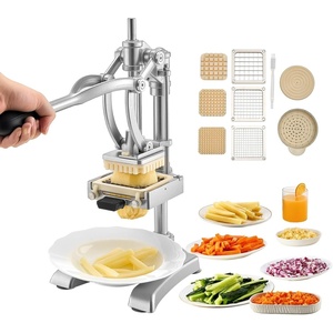 VEVOR French Fry Cutter, Ergonomic Potato Slicer with 3 Blades (1/2″, 3/8″, 1/4″) & Juicer Plate, Easy-Replace Vegetable Chopper Dicer for Carrot, Onion, Lemon, Ideal for Home & Commercial Kitchens(1/4″ + 3/8″ + 1/2″ + Juicer Plate)