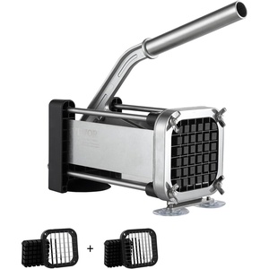 VEVOR French Fry Cutter, Potato Slicer with 1/2″, “3/8”, “1/4 Stainless Steel Blades, Manual Potato Cutter Chopper with Suction Cups, Great for Potato, French Fries, Cucumber, Vegetables, Carrot(1/2 inch + 3/8 inch)